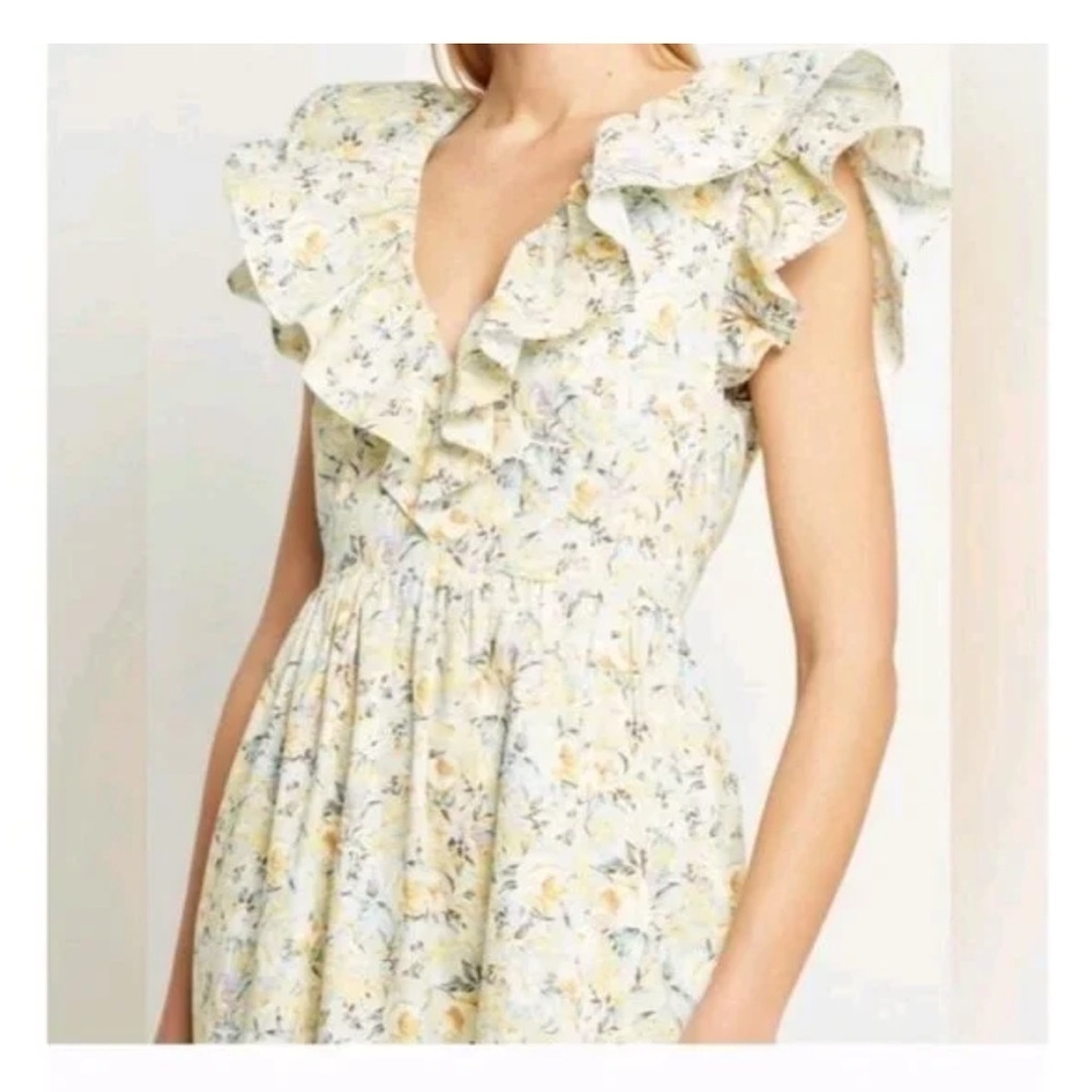 Revolve o.p.t Kate floral ruffle midi dress - Picture 2 of 10